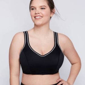 Lane Bryant WHITE LIVI Wicking High Impact Sport Bra Size 44DD